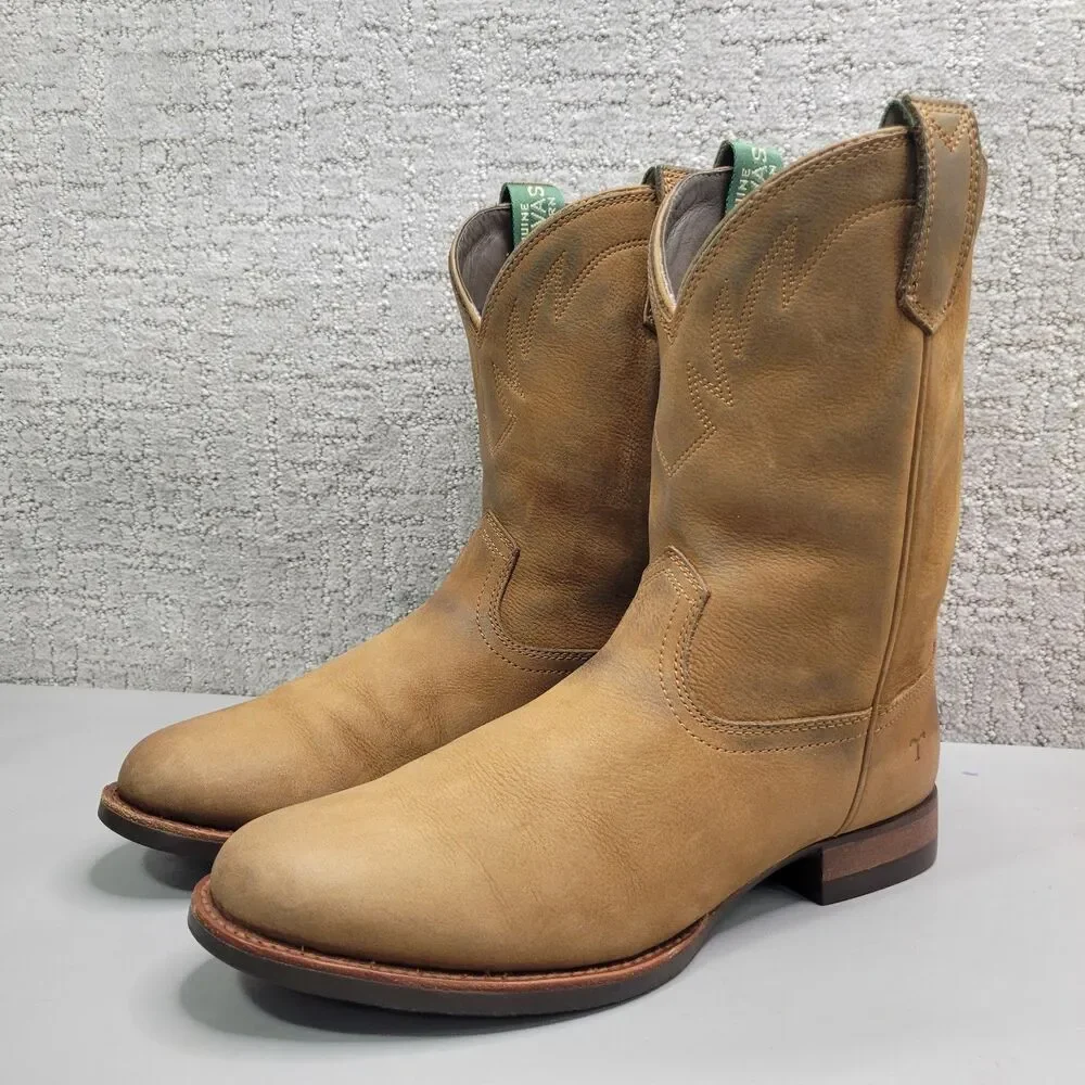 Tecovas The Glen Men's Size US 10D Light Mesquite Cowhide Leather Western Boots.